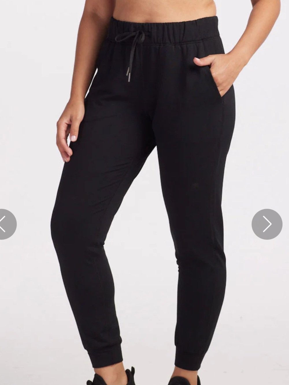 Woolx Lola Merino Blend Black Women's Jogger Pants with Drawstring